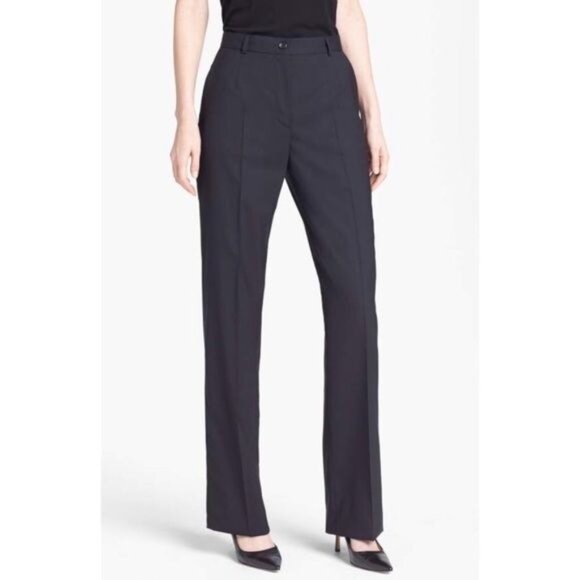 Zanella Goldie Black Wool Pants Straight Flat Front Size 12 - Picture 2 of 8